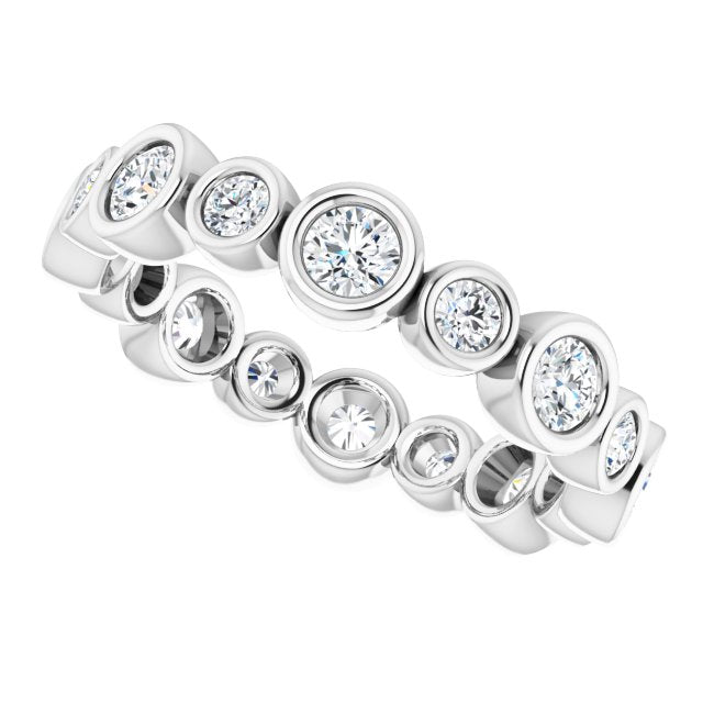1.15 ct. Round Diamond Eternity Band Bezel Set Stackable Ring-VIRABYANI